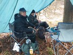 Jackie and Billy in sleet at Pensthorpe (22747)
