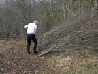 Billy carting brash, Swannington Upgate 2026-03-22